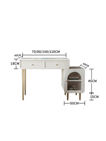 Kelly white dressing table with LED mirror