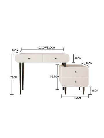 Kendall white dressing table with mirror
