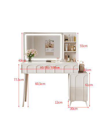 Kincaid white contemporary dressing table with mirror