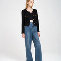 Single-breasted Metallic Thread Tweed Jacket