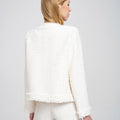 Botton-embellished Braided-trim Tweed Jacket