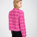 Double-breasted V-neck Braided-tweed Jacket
