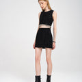 Metallic-thread Cotton-blend Tweed Mini Skirt