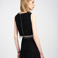 Metallic-thread Cotton-blend Tweed Mini Skirt