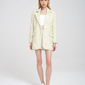 Notched Lapel Cotton-blend Tweed Jacket