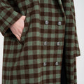 Leisure Plaid Pattern Double-breasted Wool-blend Overcoat