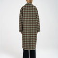 Leisure Plaid Pattern Double-breasted Wool-blend Overcoat