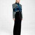 Heart-design Metallic Drawstring Wide Leg Pants