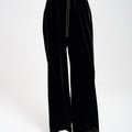 Heart-design Metallic Drawstring Wide Leg Pants