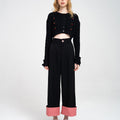 Cropped Cherry-embellished Cable-knit Wool-blend Cardigan