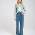 Floral-embroidered High-rise Straight-leg Jeans
