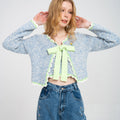 Floral-embellished Lace-trimmed Cotton-blend Cardigan