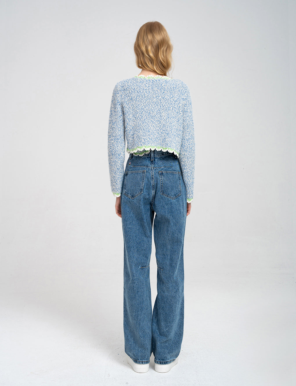 Floral-embroidered High-rise Straight-leg Jeans
