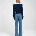 Cropped Floral-embroided Cable-knit Wool-blend Sweater