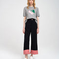 Turn-up Wide-leg High-rise Suit Trousers