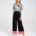 Turn-up Wide-leg High-rise Suit Trousers