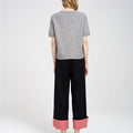 Turn-up Wide-leg High-rise Suit Trousers