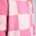 Two-color Block Stretch Wool-blend Pullover Jumper
