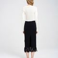 Fringed Ribbed High-waisted Midi Dress