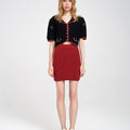 Ribbed High-waist Knitted Mini Skirt