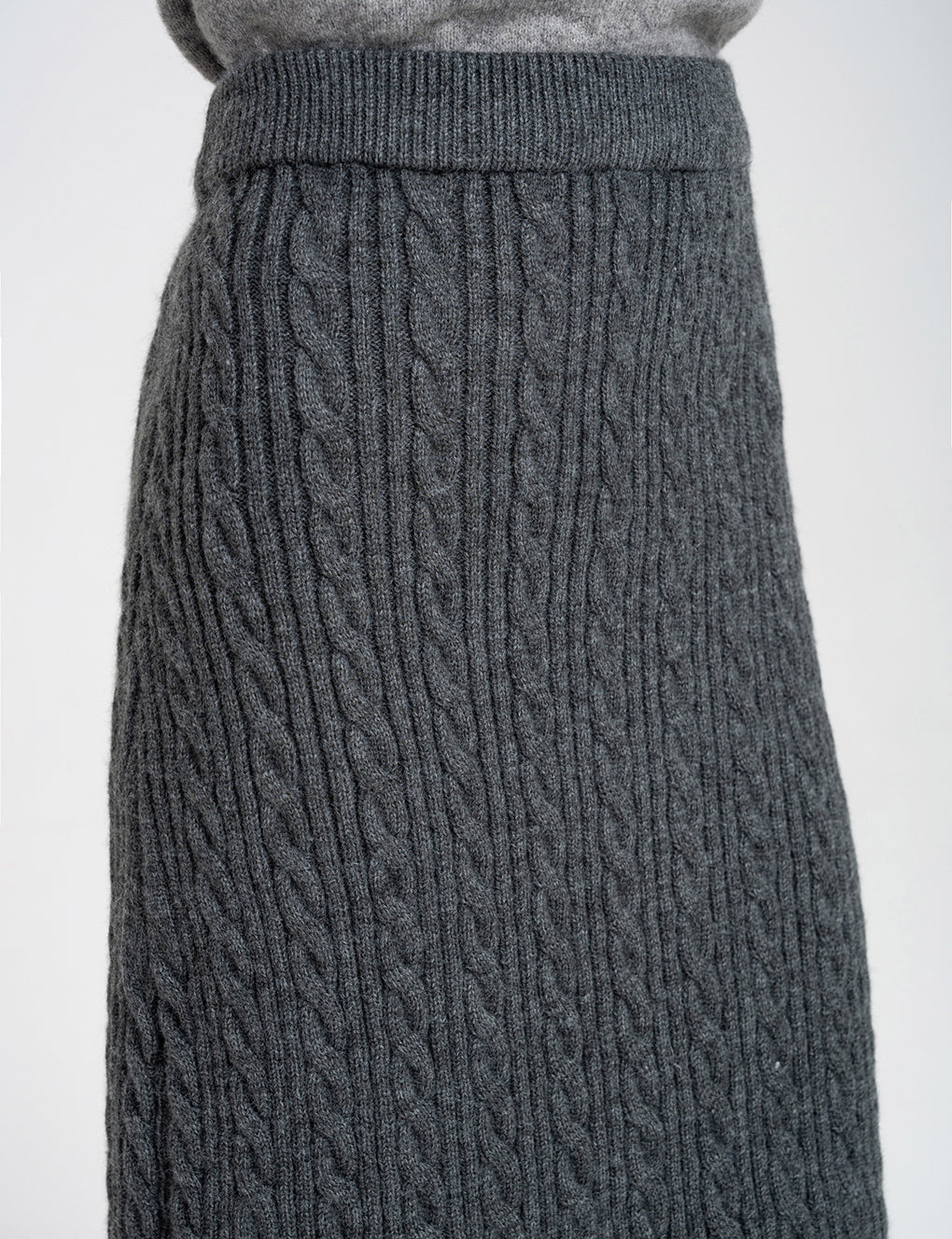 Cable-knit High-rise Midi Dress