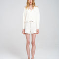 Rhinestone-embellished Imitation Mink Fur Cardigan