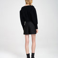 Cropped Bow-embellished Dropped Shoulder Heart-design Button-embellished Cardigan