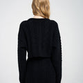 Cropped Cherry-embellished Cable-knit Jumper