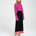 Turn-up Wide-leg High-rise Suit Trousers