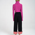 Turn-up Wide-leg High-rise Suit Trousers