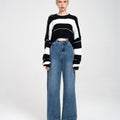 Striped Cropped Chunky Knit Jumper
