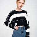Striped Cropped Chunky Knit Jumper