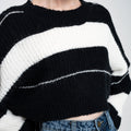 Striped Cropped Chunky Knit Jumper