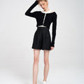 Ribbed Stretch Knit Cardigan and Top Set