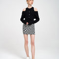 Twisted Checked Knitted Wool-blend Mini Skirt