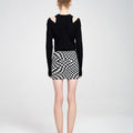 Twisted Checked Knitted Wool-blend Mini Skirt