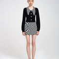 Twisted Checked Knitted Wool-blend Mini Skirt