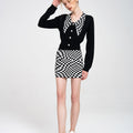 Twisted Checked Knitted Wool-blend Mini Skirt