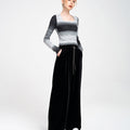 Gradient Pattern Square Neck Wool-blend Sweater