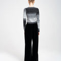 Gradient Pattern Square Neck Wool-blend Sweater