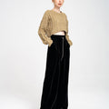 Cropped Rear High-split Cable-knit Sweater