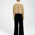 Cropped Rear High-split Cable-knit Sweater