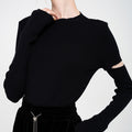 Detachable-sleve Knitted Top