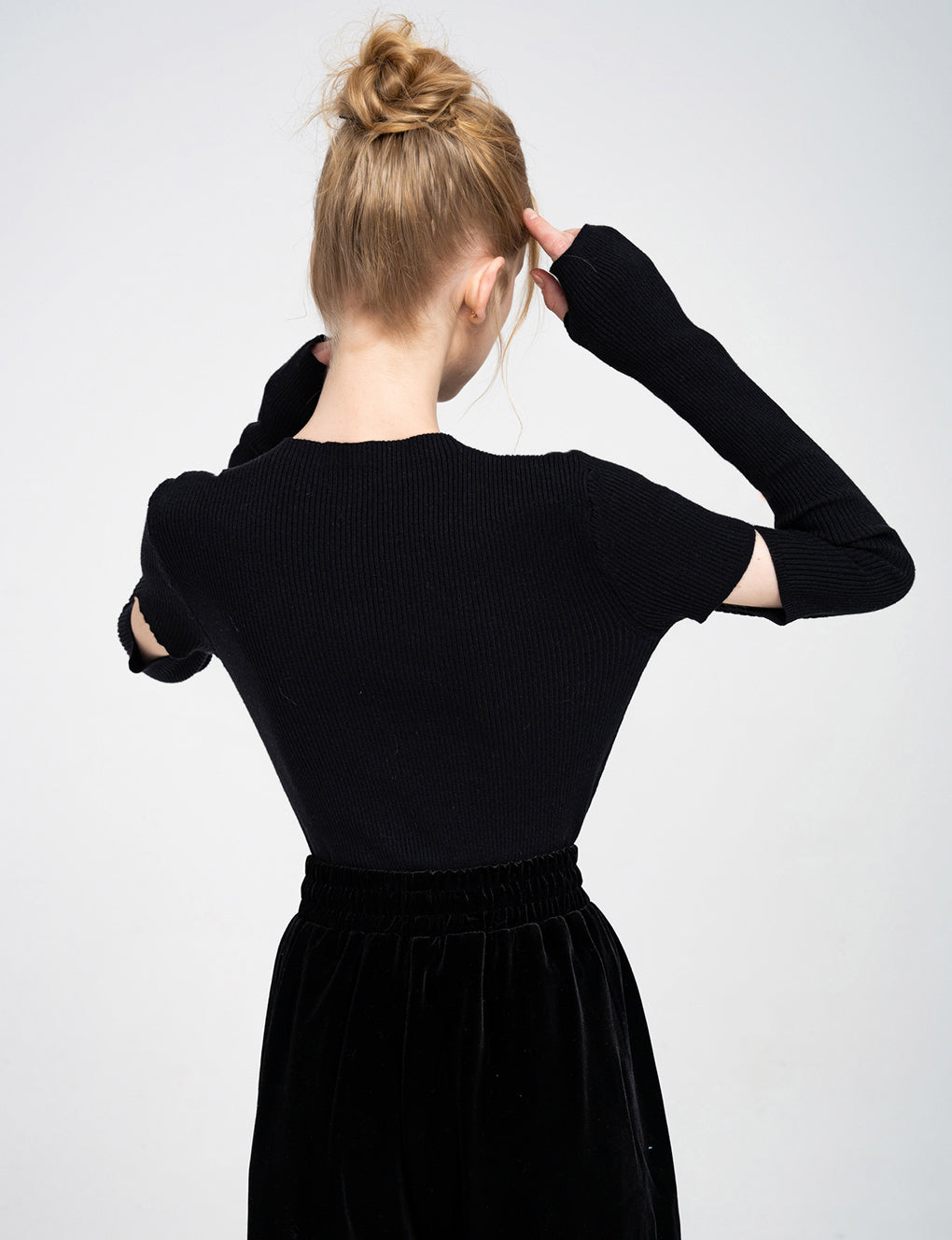Detachable-sleve Knitted Top