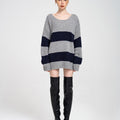 Oversized Striped Wool-blend Jumper