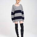 Oversized Striped Wool-blend Jumper