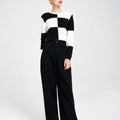 Cropped 2 Colour-block Wool-blend Jumper