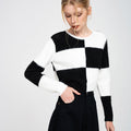 Cropped 2 Colour-block Wool-blend Jumper