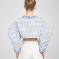 Cropped Fringed Puff-sleeve Tweed Jacket