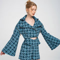 Cropped Detachable-sleeves Zip-trimmed Jacket